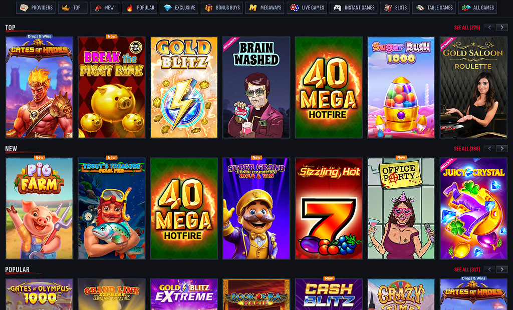 Mafiacasino Spielauswahl — Slots, Tischspiele und Live-Casino Übersicht