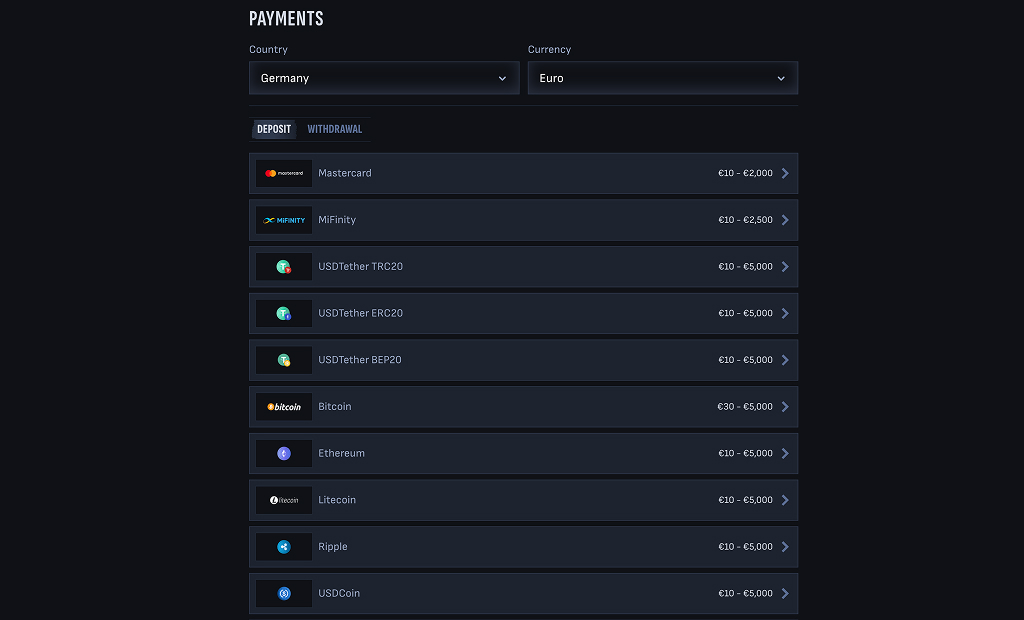 Mafiacasino Zahlungsmethoden — Visa, Mastercard, Trustly, Banktransfer und E-Wallets